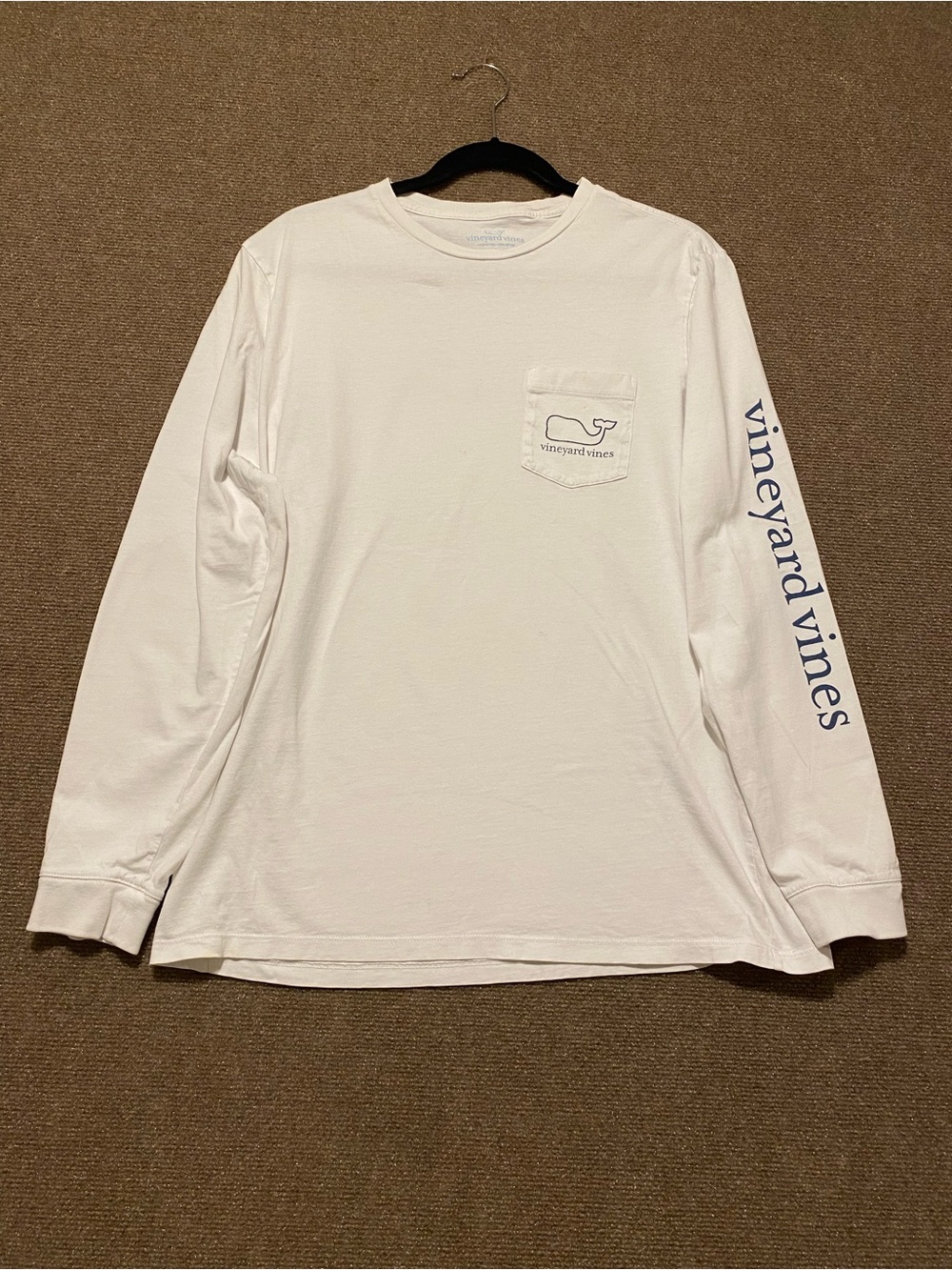 Vineyard Vines Men’s White Long-Sleeve Pocket Tee Size L